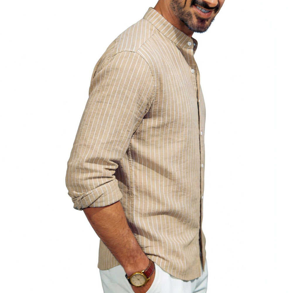 Casual Loose Linen Shirt Dress - Camisa de linho para homem, com