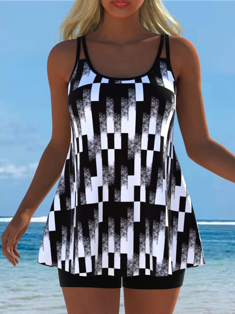 Swimwear - Novo Conjunto de Tankini, Roupa de