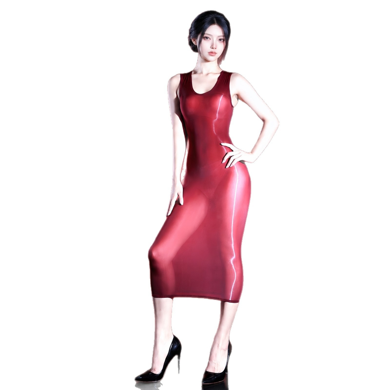 Sexy Mesh Sheer Bodycon Dress - Vestido Sexy Feminino Sem Mangas, Lingerie