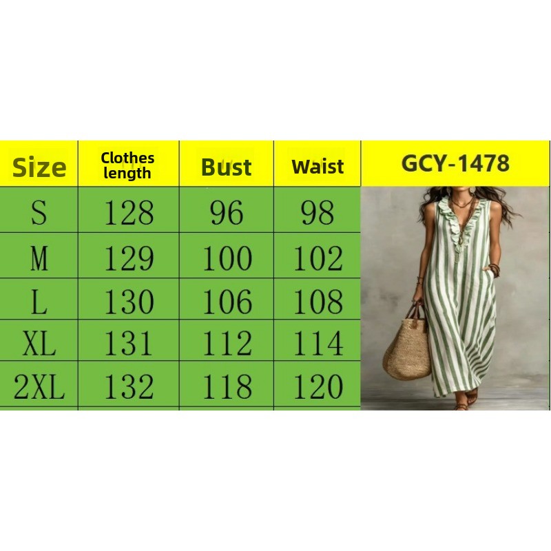 Vestido Longo Listrado com Man - Boho Summer Beach Maxi Dress avaliação e preço