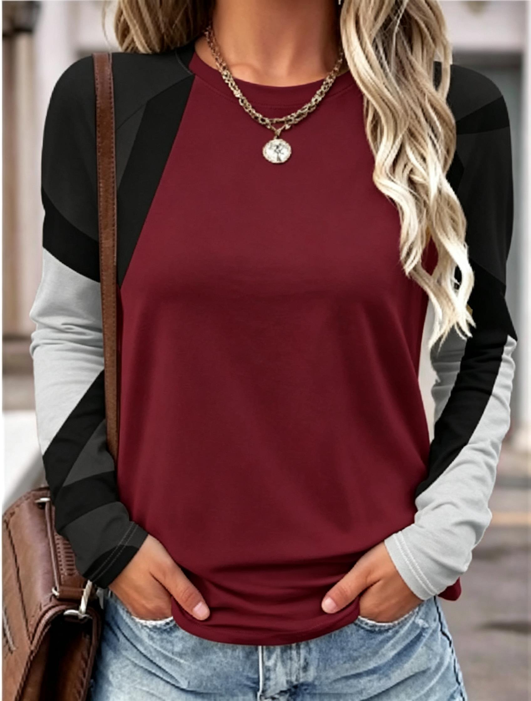Camiseta Feminina de Manga Lon - Blouses avaliação e preço
