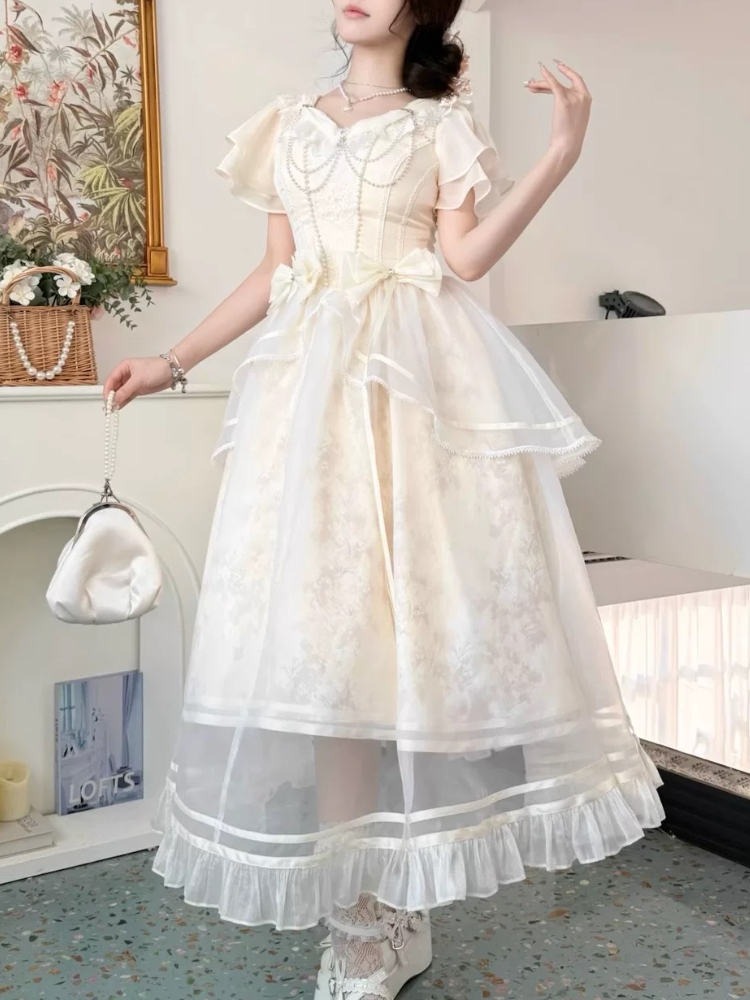 Estilo floresta doce vintage a - French Vintage Floral Midi Dress avaliação e preço